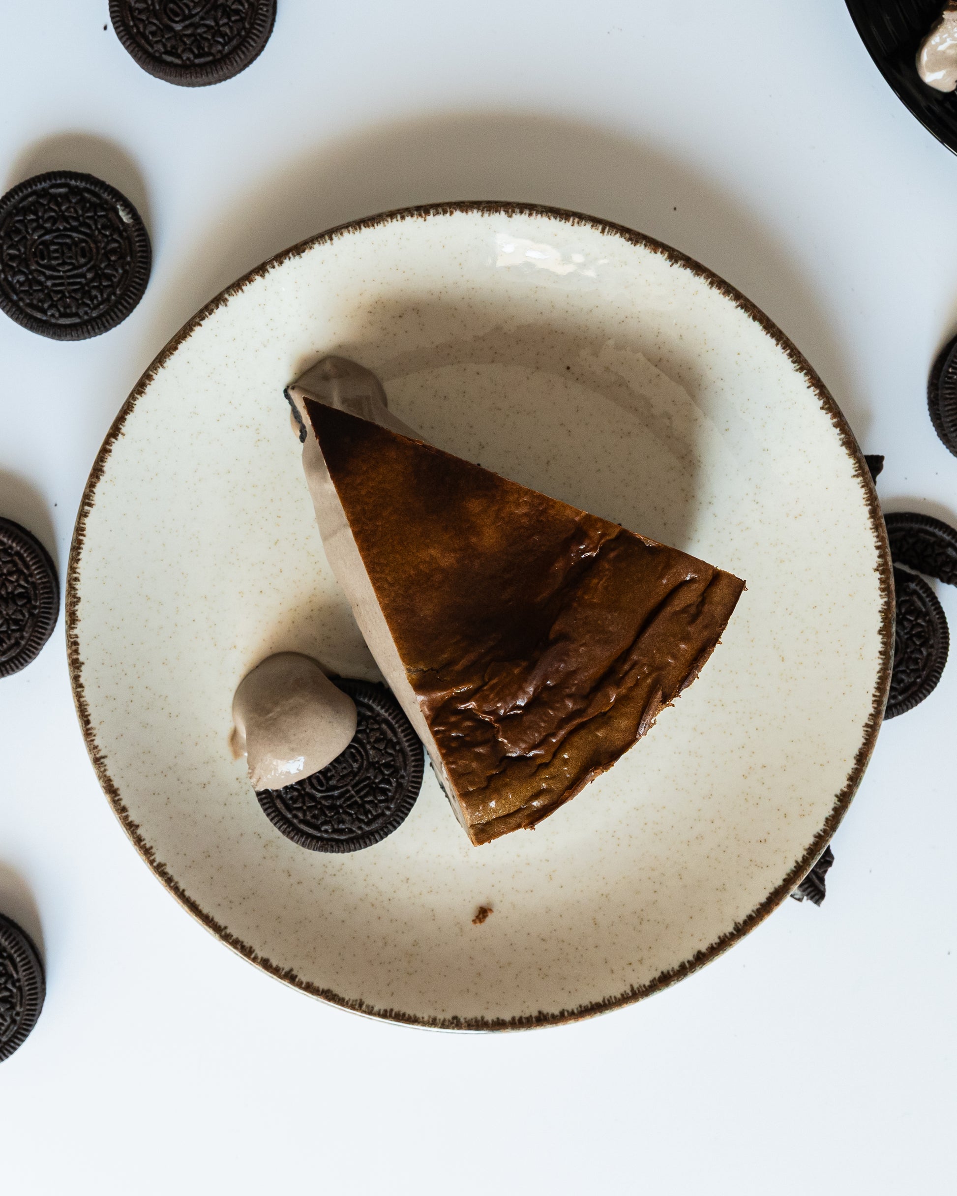 Porción grande desde arriba y galletas oreo
